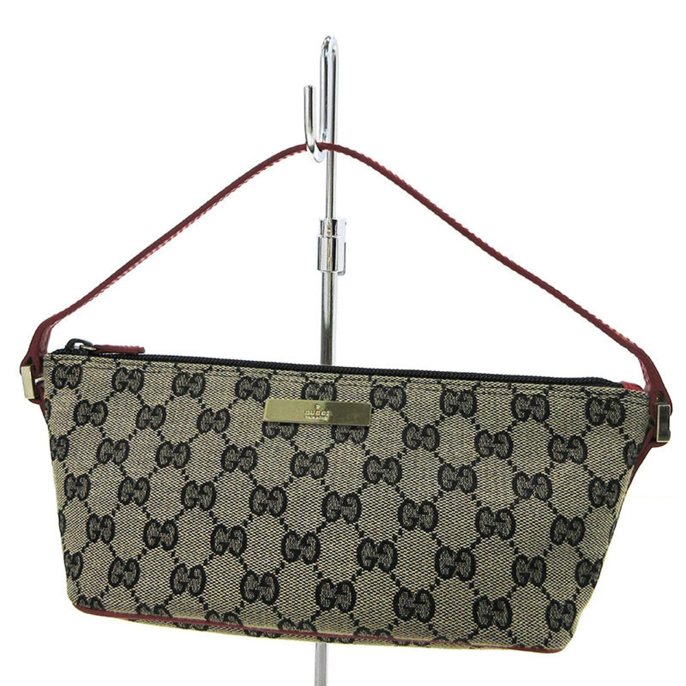 Gucci GG Canvas Handbag Accessory Pouch Clutch Beige Cream